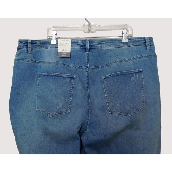 Style & Co Slimming Jeans 22W Blue Denim Mid Rise Straight Leg Cotton Blend NEW - Picture 4 of 6